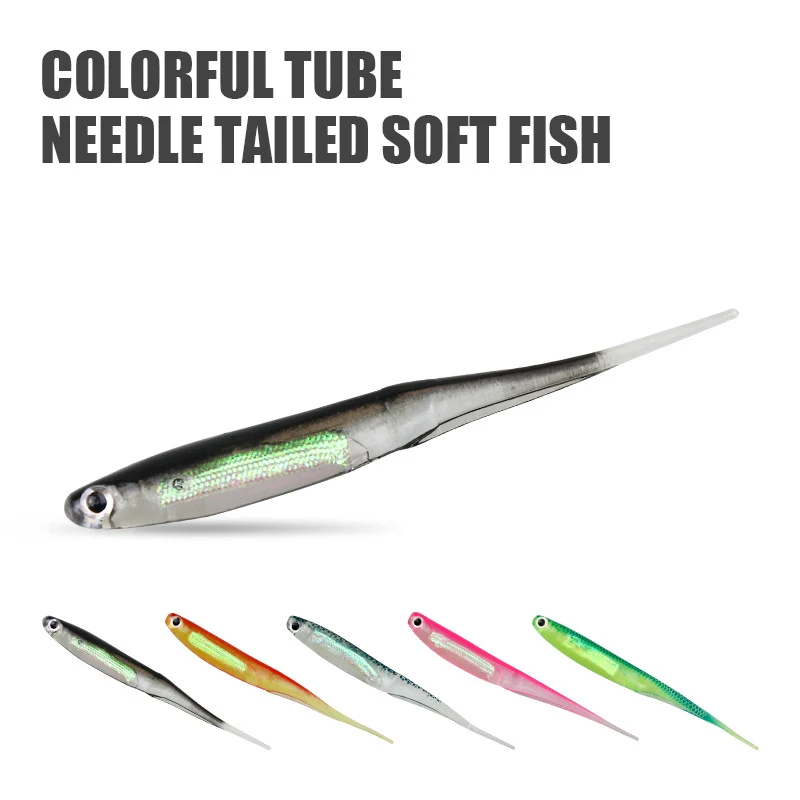 5/25PCS/lot Fishing Soft Bait 9CM  fish Fishing Lures Rainbo