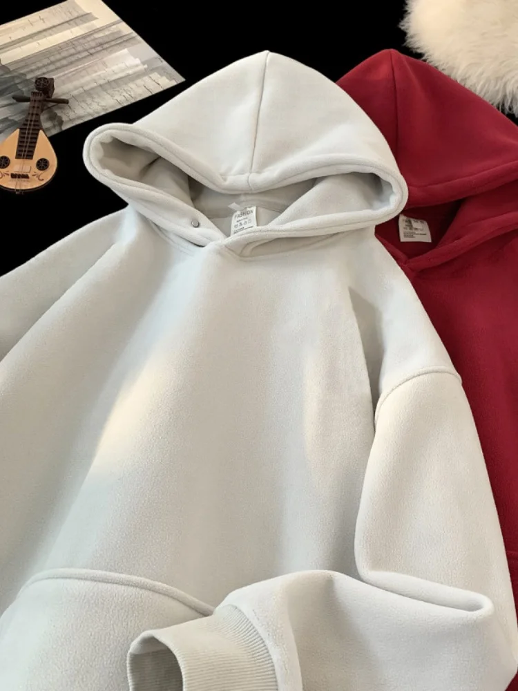 

Thiened Fce Hoodie Sweatirt Men's Winter Warm Hardwearing Casual Long Sve T-irt Youth Autumn Winter Faion Sle