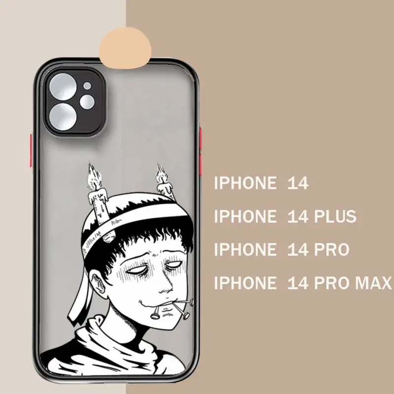 junji ito horror manga Phone Case matte transparent For iphone 14 11 12 13 plus mini x xs xr pro max cover