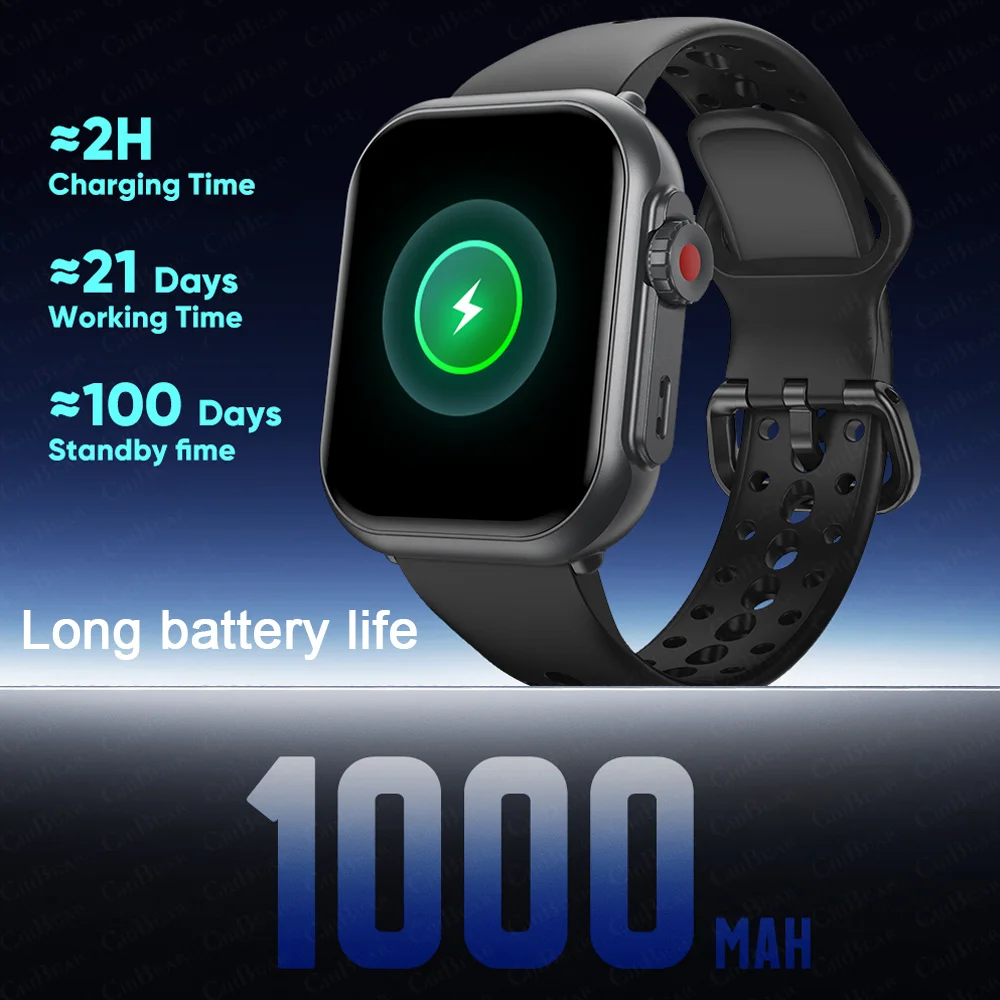 Часы Ultra K62 Мужчины Женщины 1000 мАч AMOLED Пульсометр 100+Sport HD Bluetooth Вызов GPS Трек Водонепроницаемые Смарт-часы Для IOS Android