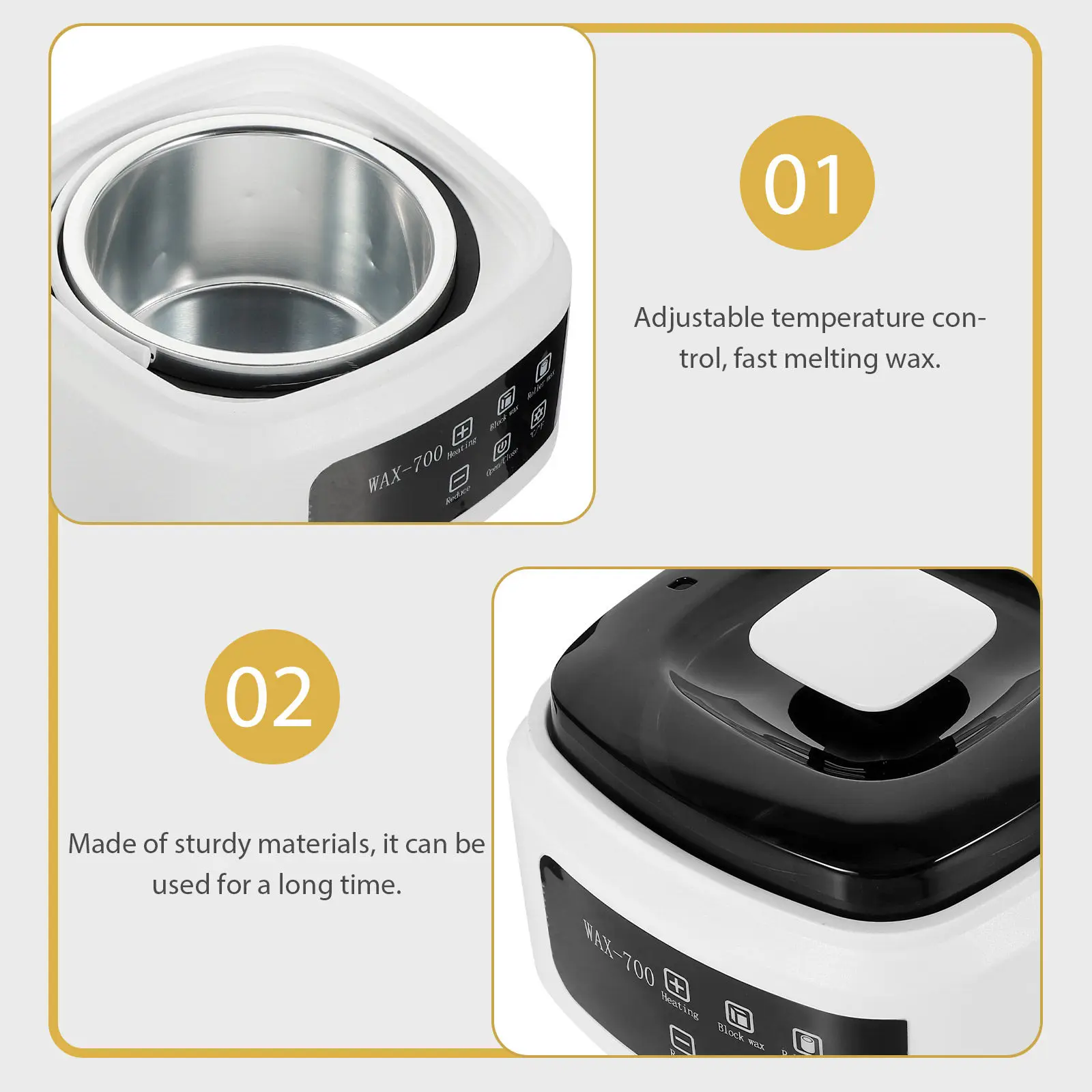 Wax Warmer Machine for Hair Removal Electric Hot Wax Warmer with Precise Temp Control Suitable for Brazilian Eyebrow Leg Body view 4