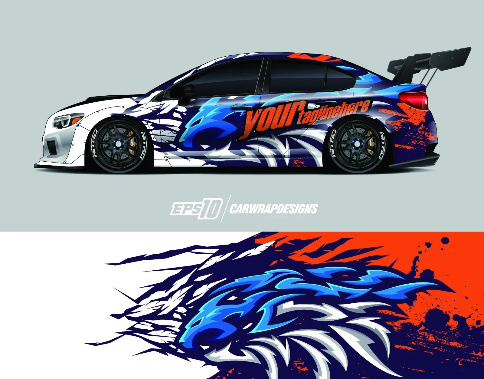 Stripe Racing Car Graphic Decal Full Body Vinyl Wrap Modern Design Vector Image Car Full Wrap Sticker Decorative Car Decal Cut