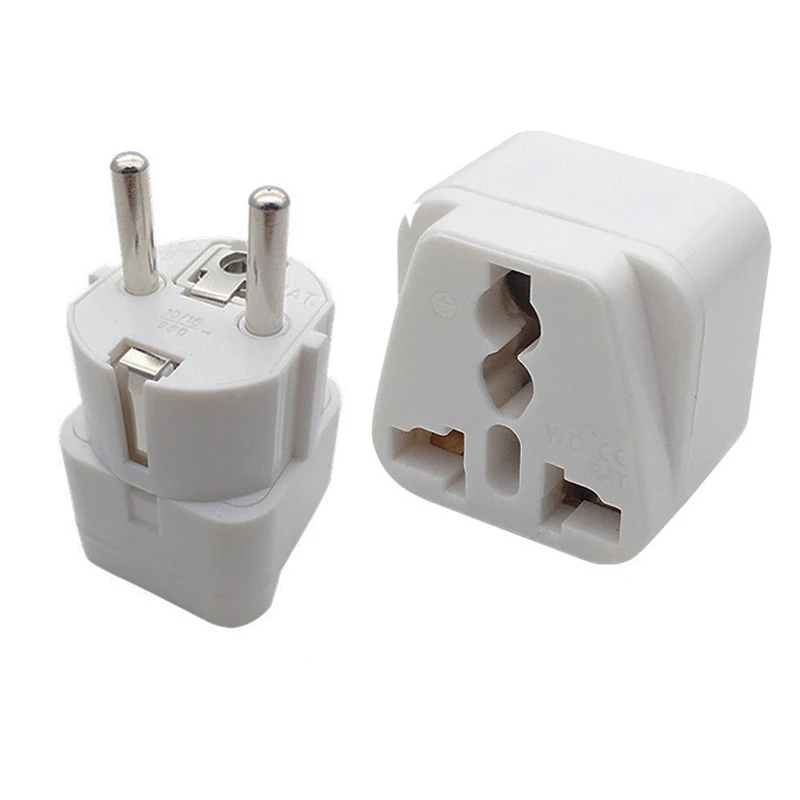 

10pcs Universal Power Adapter AU EU US To EU4.8mm German Korea Spain France Russia Plug Socket Travel Wall Converter Outlet