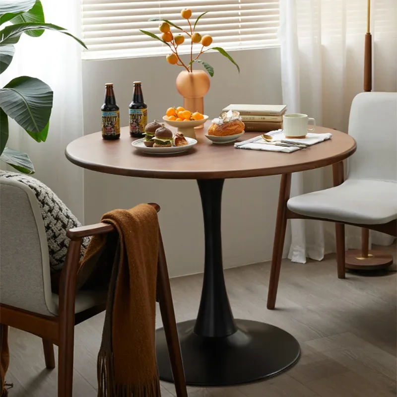 Italian Solid Walnut Dining Table Compact Size Sturdy Construction Stain Resistant Multifunctional Corrosion for Room