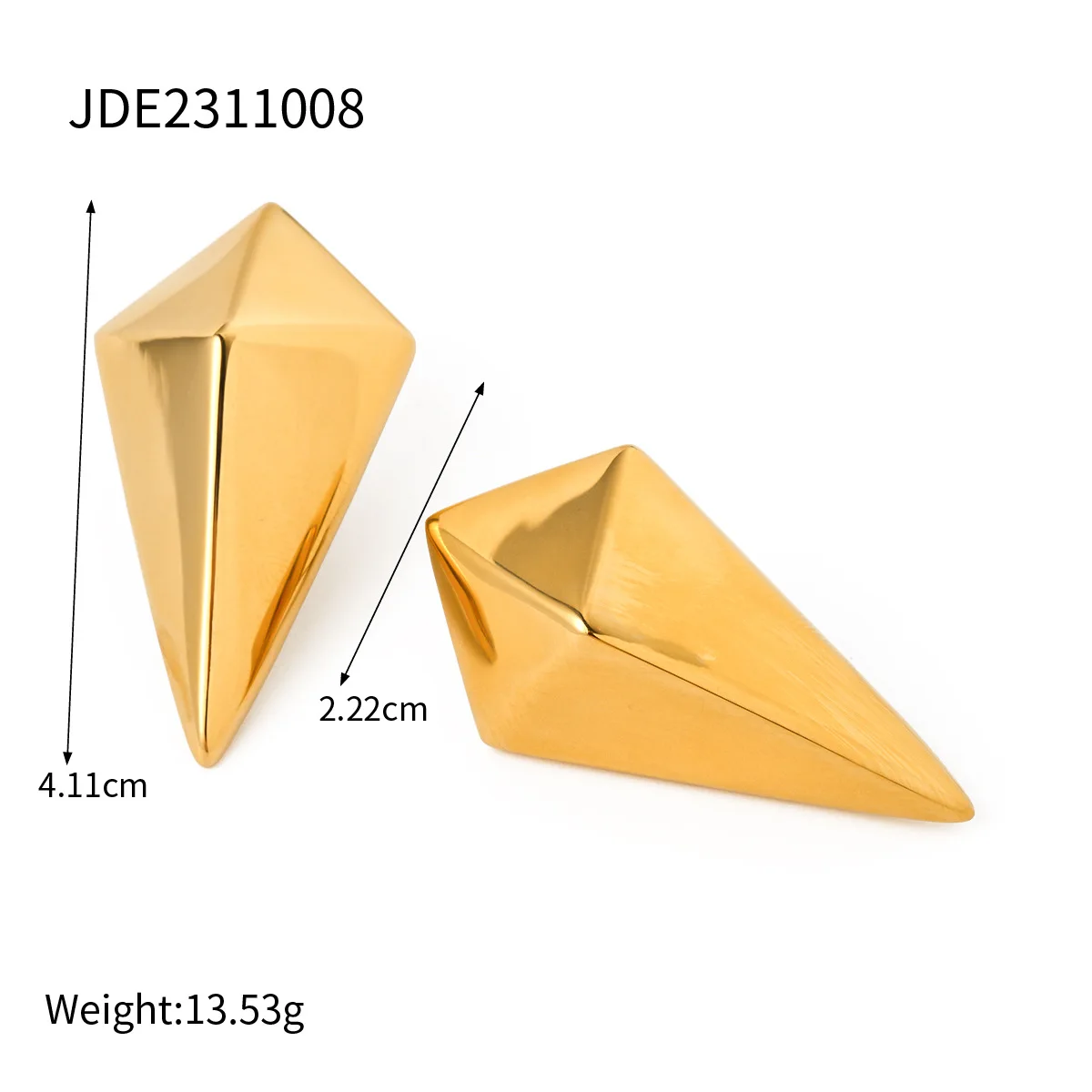 Stainless Steel PVD 18K Gold Plated Tarnish Creative Arrow Stud Earrings For Woman Jewelry Wholesale Trendy