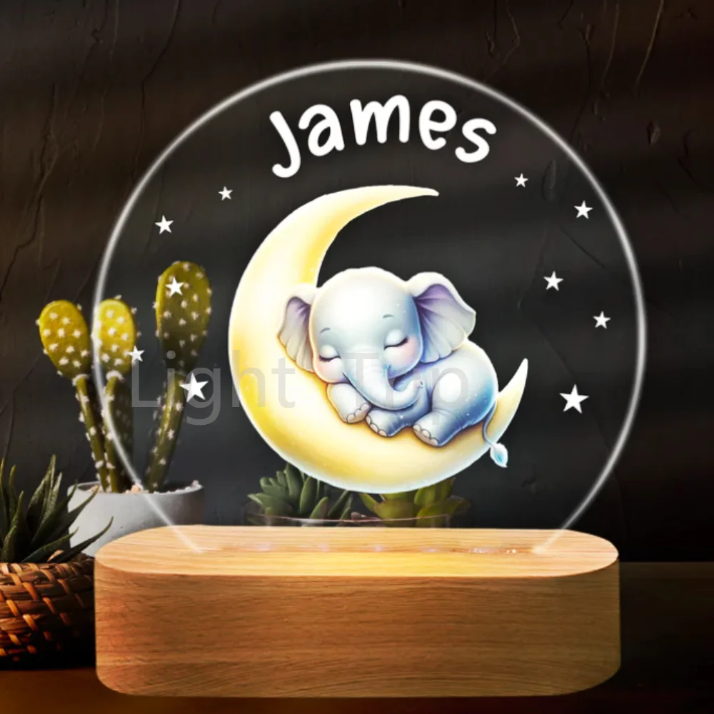 Baby Space Night Light Printed Teddy Bear stars Name Lamp Nursery Lamp Light Baby Boy Nursery Name Sign Night Light For Boys