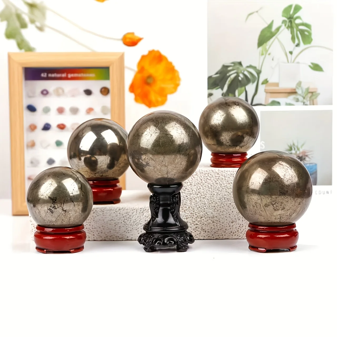 1pc Pyrite Balls, Home Decoration Festival Gift Desktop Display. Natural Stone with Irregular Cracks and Small Chips