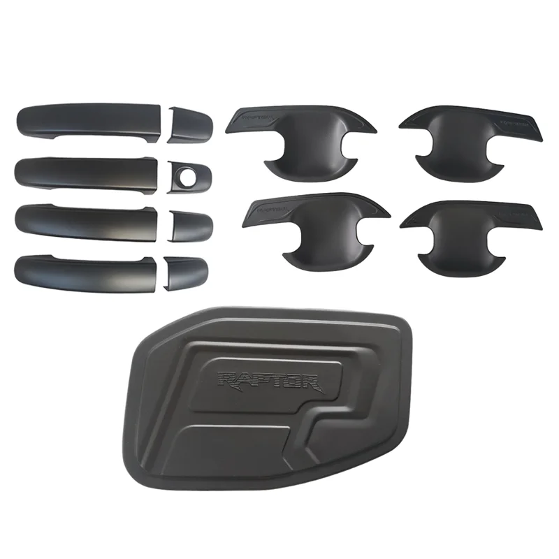 لفورد رينجر رابتور 2018-2020 ABS الملحقات السوداء مقبض الباب إكسسوارات خارجية لأبواب السيارات طقم الجسم الملحقات الخارجية