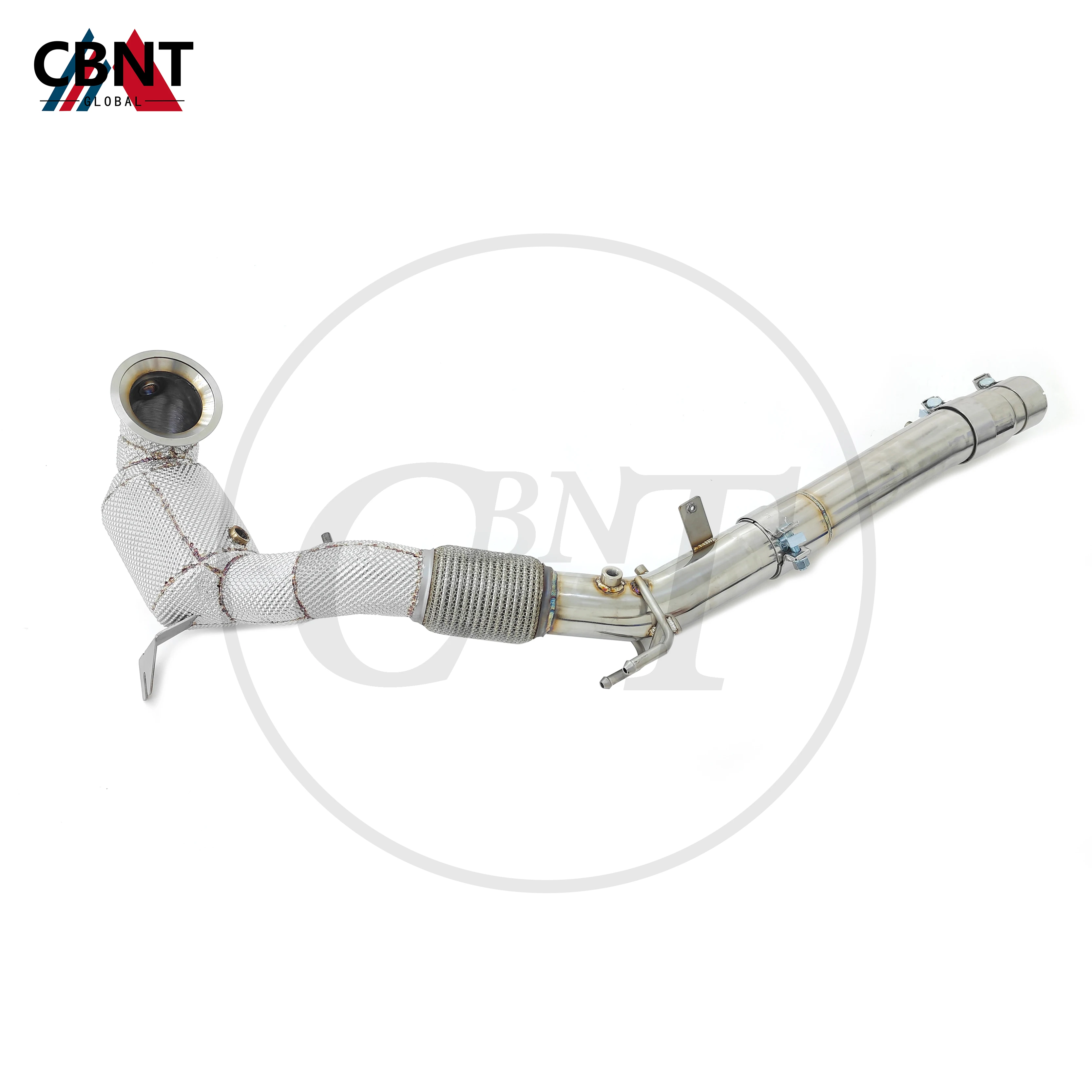 

CBNT Exhaust Pipe Downpipe with Catalytic for VW Golf 8 GTI 2.0T 2020-2023 SS304 Stainless Steel Exhaust-header with Heat Shield