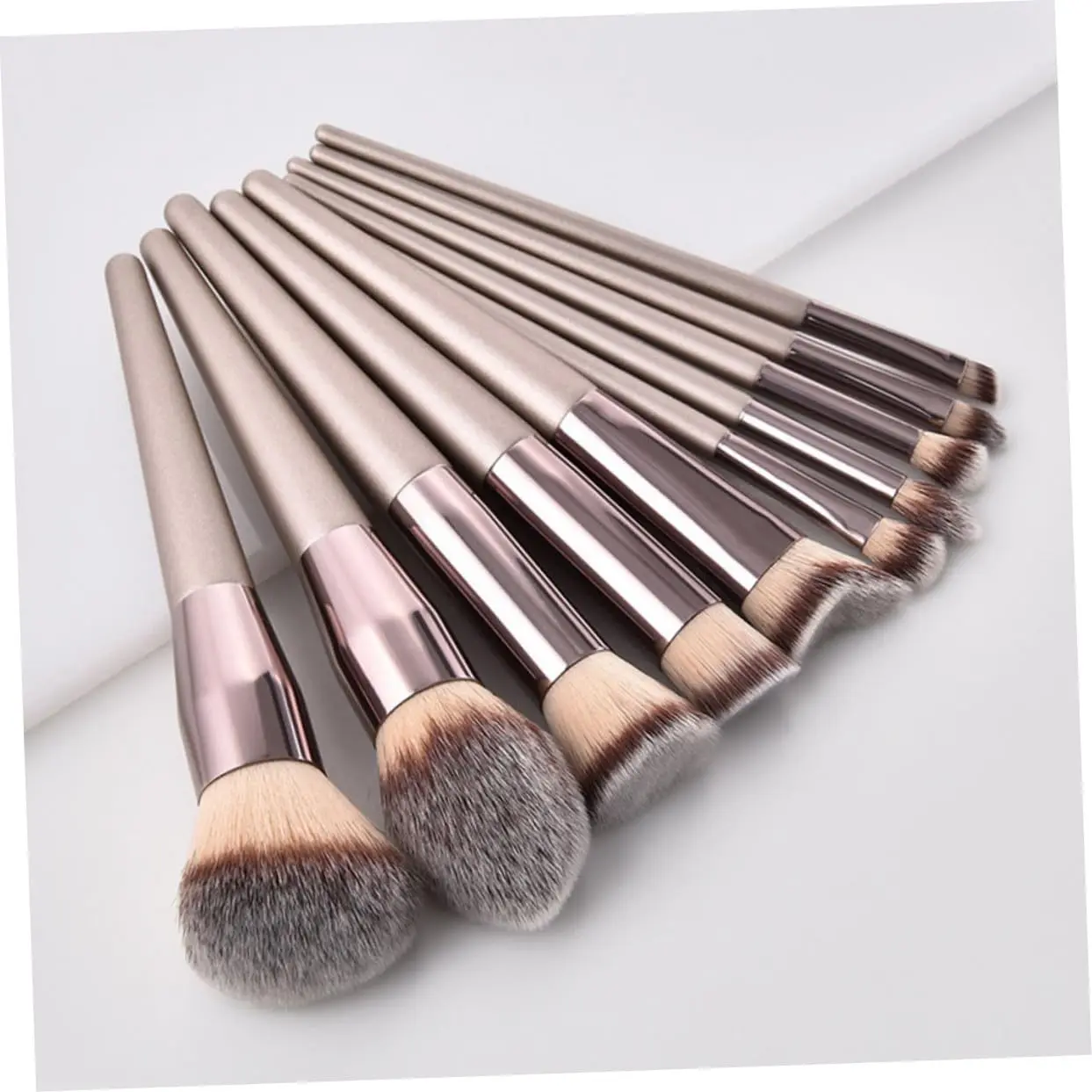 10 STKS Veganistische Borstelset - Luchtkussen Nylon Borstelharen voor Foundation/Contour/Oogschaduw (Beginners/Pros)