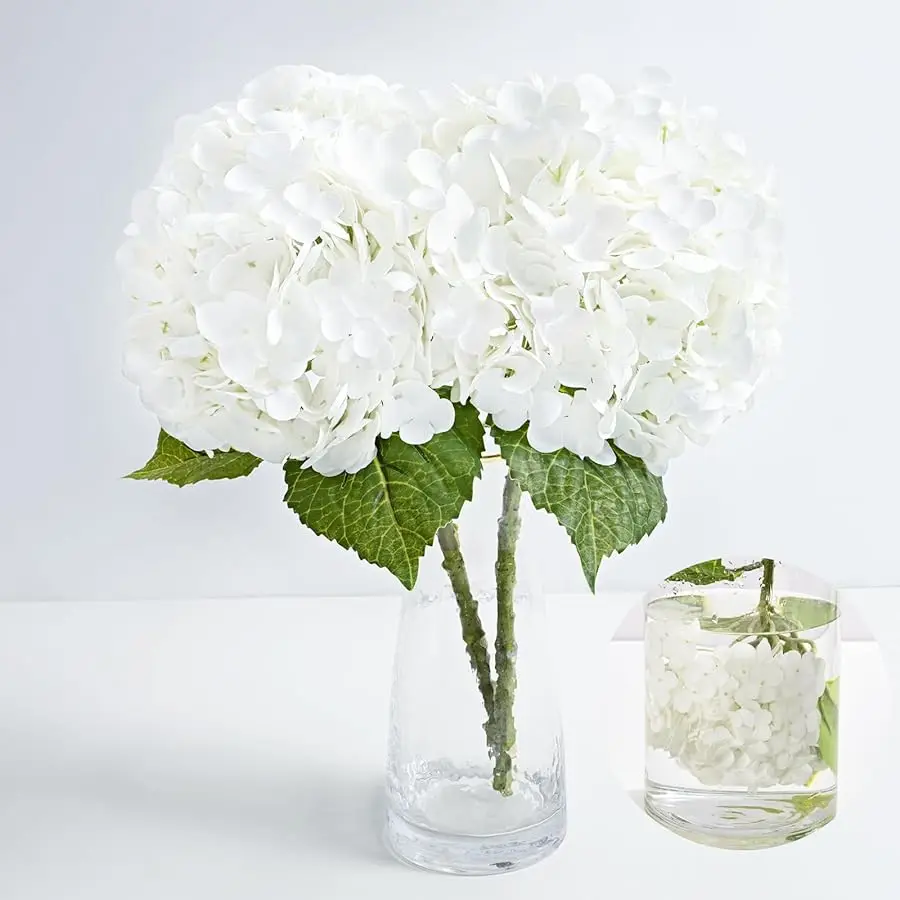 

2Pcs 21in Hydrangea Artificial Flowers, Latex Real Touch Hydrangeas Lifelike Large Hydrangea Flowers for Home Decor Party Arrang