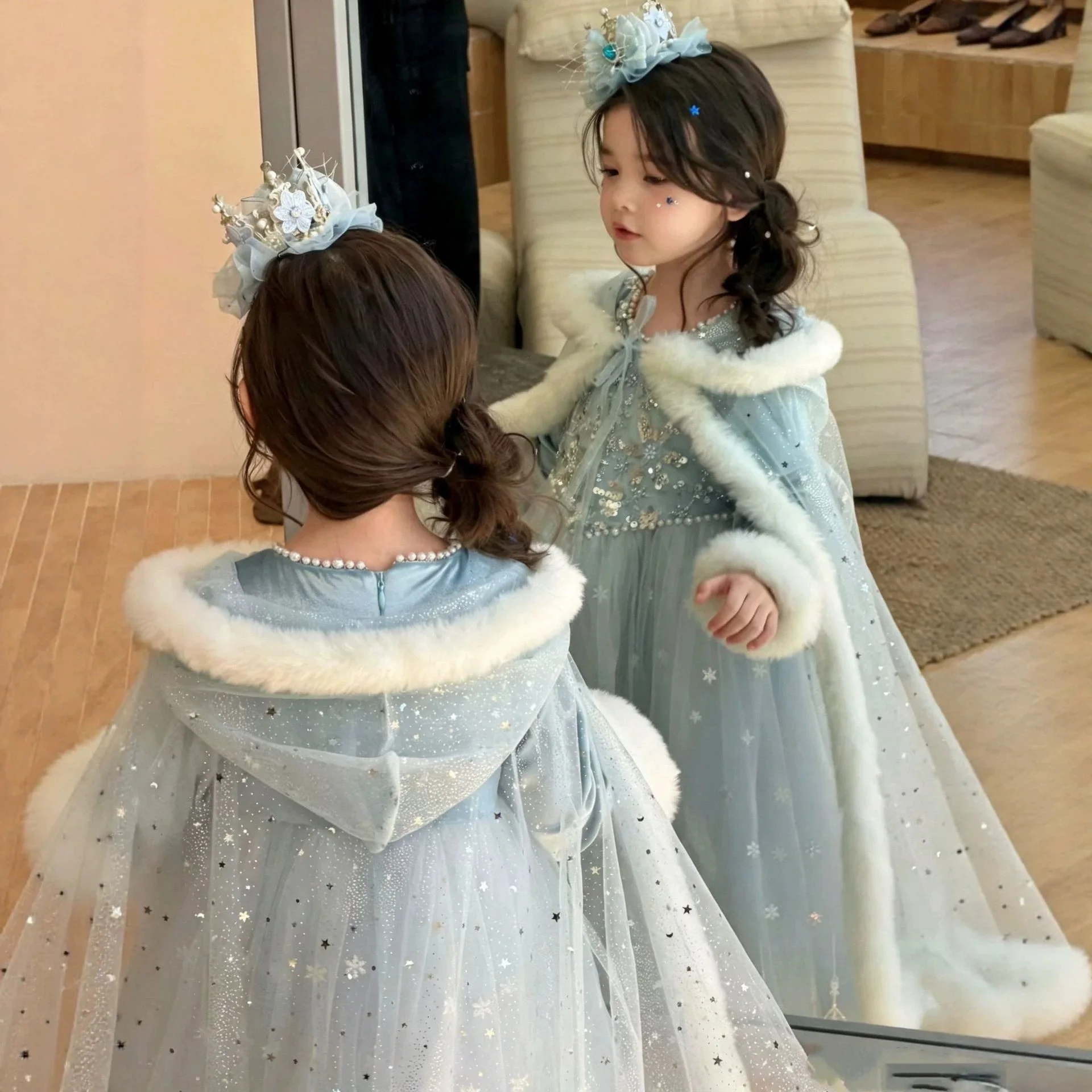 Children's Dress Cape Autumn and Winter New Festival Performance Dress