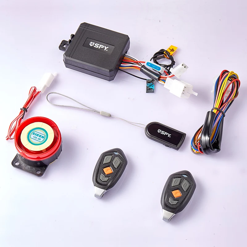 SPY 1-Way High-volume Audible & Vibration Alarm Motorcycle Anti-Thief System 500Meter-Remote Start & Stop Engine Anti-hijacking