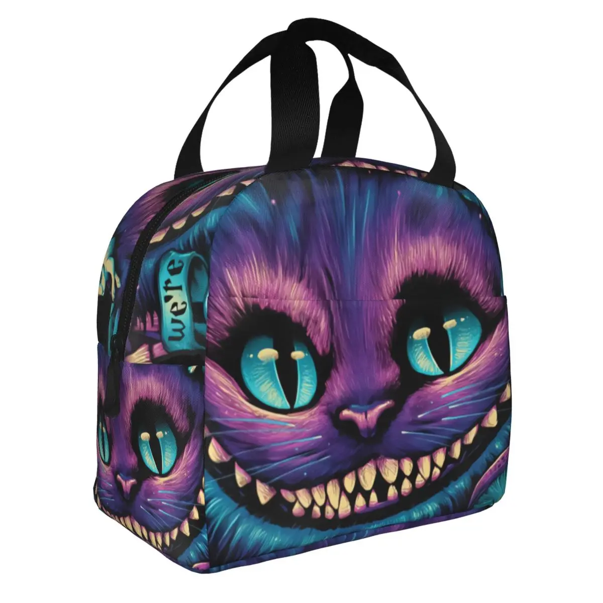 Cheshire Cat-Sac à lunch isotherme, sac isotherme, fourre-tout portable réutilisable, boîte à lunch pour hommes et femmes, collège, extérieur