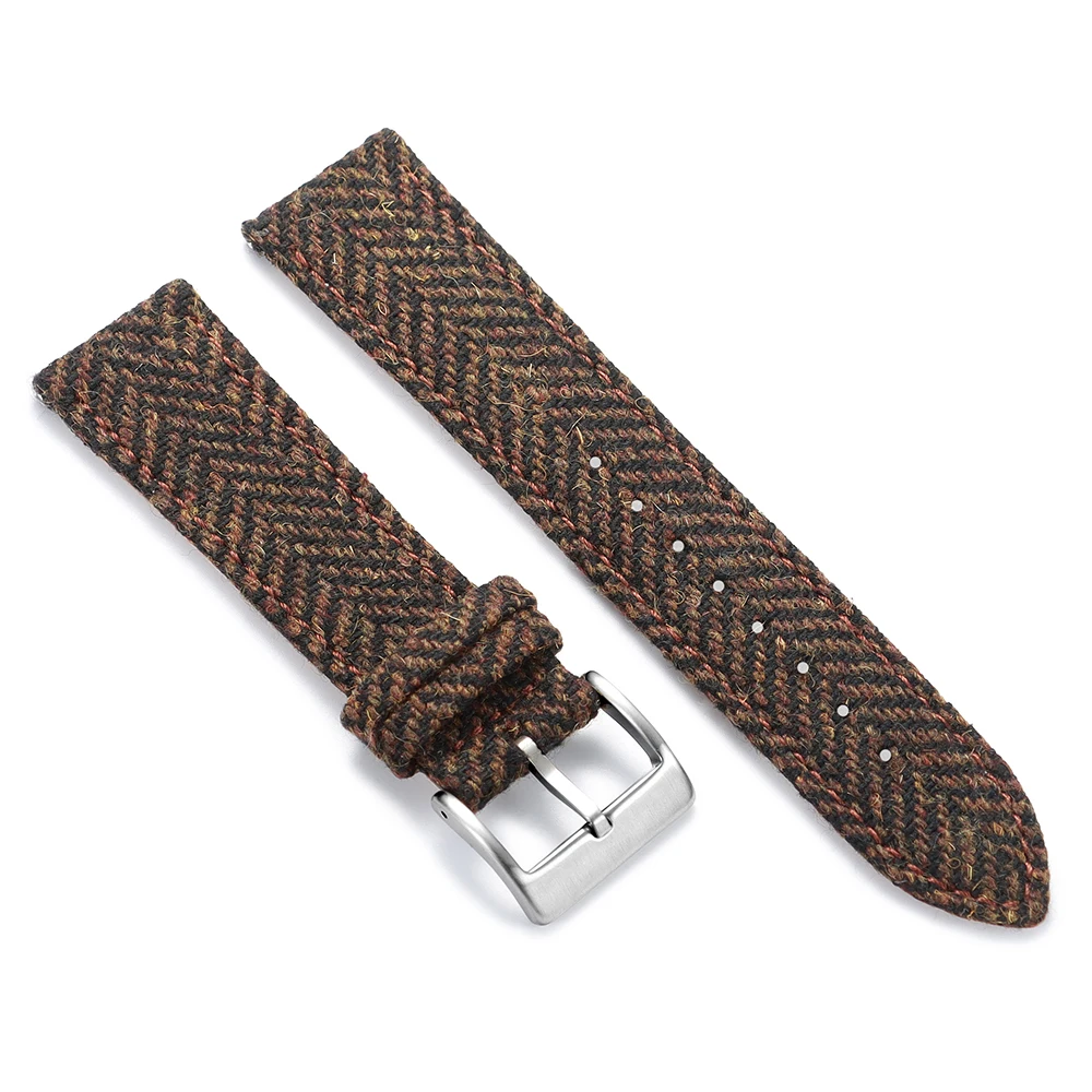 Vintage-Armband aus echtem Leder, Tweed-Nylon, 18 mm, 20 mm, 22 mm, Schnellverschluss-Webarmband für Omega für Seiko Smartwatch-Uhrenarmband
