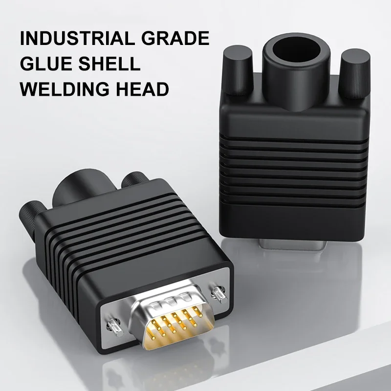 VGA HDB15 Solder Terminals Pure Copper Gold Plating Computer Video Connector 3 Rows of 15 Pins Solid Needle Host Monitor Plug