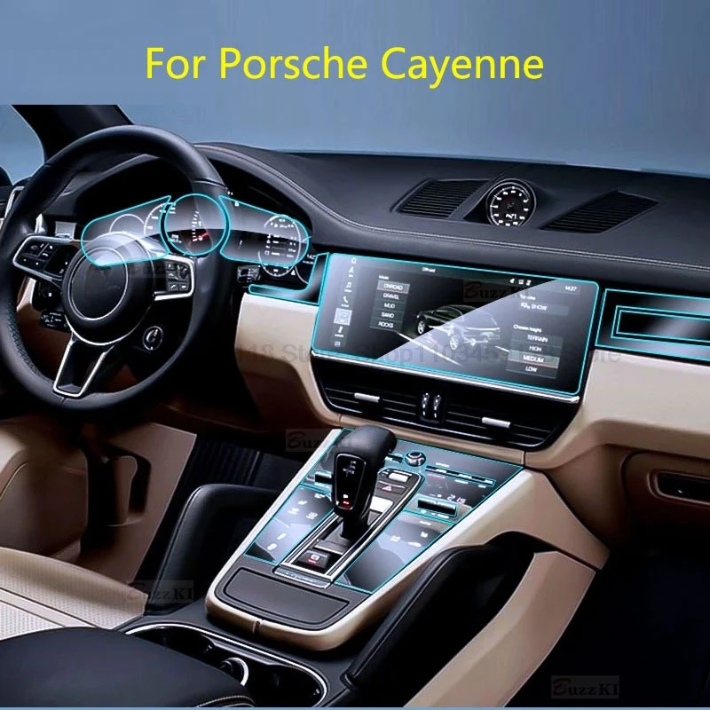 Folia ochronna TPU do Porsche Cayenne Panamera Coupe 2019-2023 Wnętrze samochodu Konsola środkowa GPS Instrument Przekładnia zapobiegająca zarysowaniom