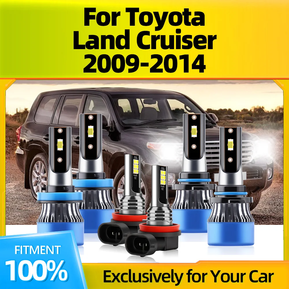 2/6Pcs Led Car Headlight Bulbs 45000LM Auto Fog Lights Lamp 150W 6000K For Toyota Land Cruiser 2009 2010 2011 2012 2013 2014