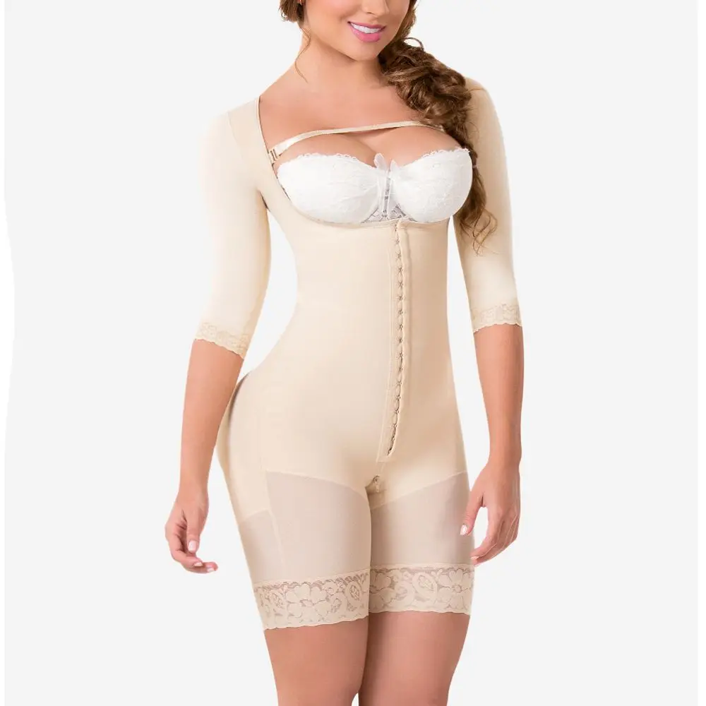 

Women'S Corset Thigh Trimmer Shapewear Hook And Eye Closure Breast Suppor Tummy Control Open Bust Shapewear Faja