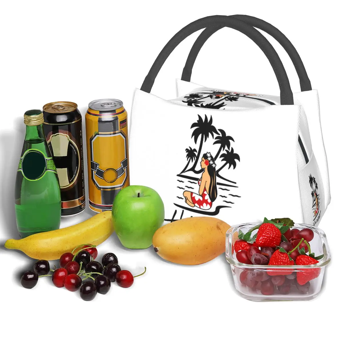 Beer Hinano Lunch Bag Tahiti Logo Retro Lunch Box Office Convenient Thermal Tote Handbags Graphic Cooler Bag