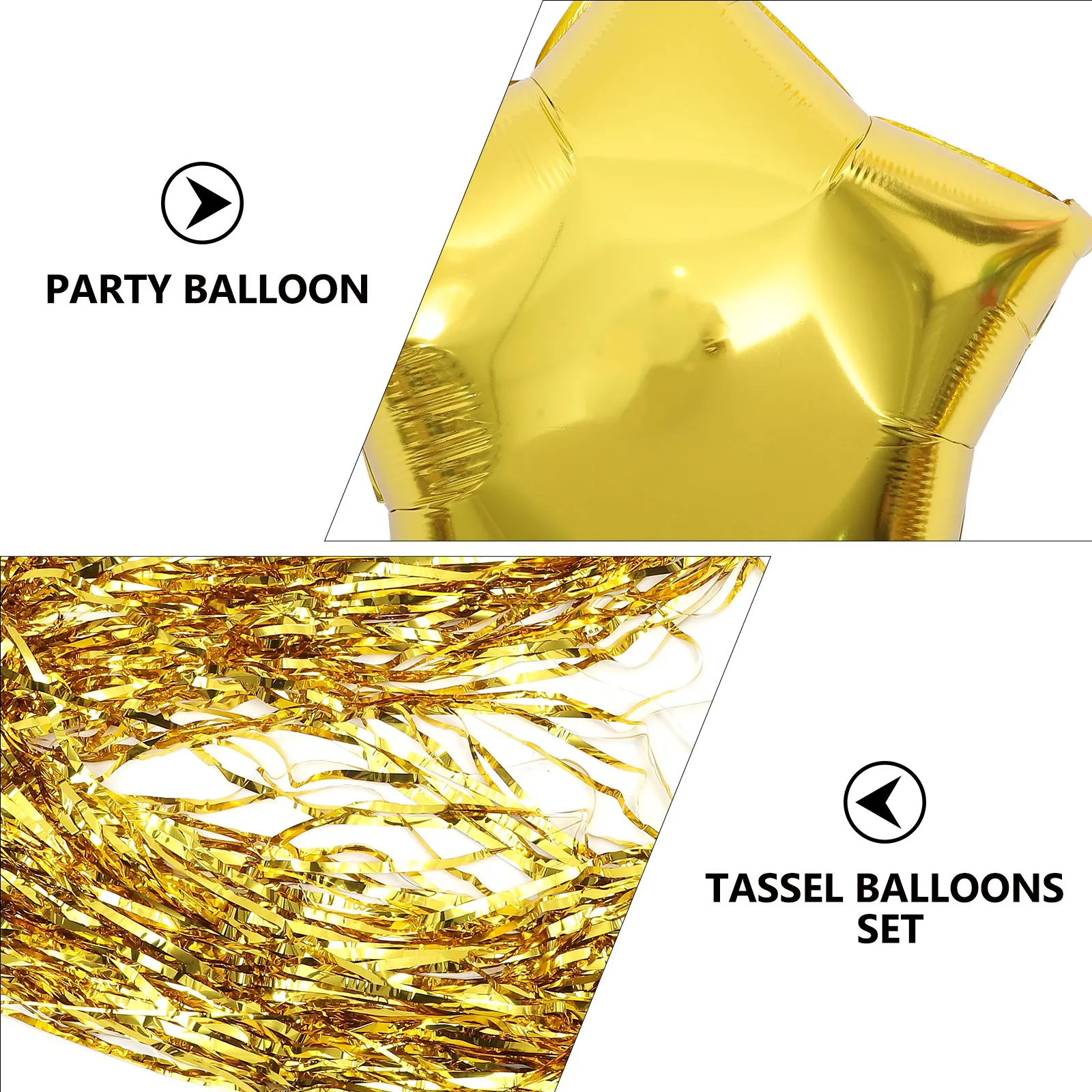 

Happy Birthday Balloon Decorations Gold Fringe Curtains White Party Supplies Confetti Balloons Premium Materials Durability