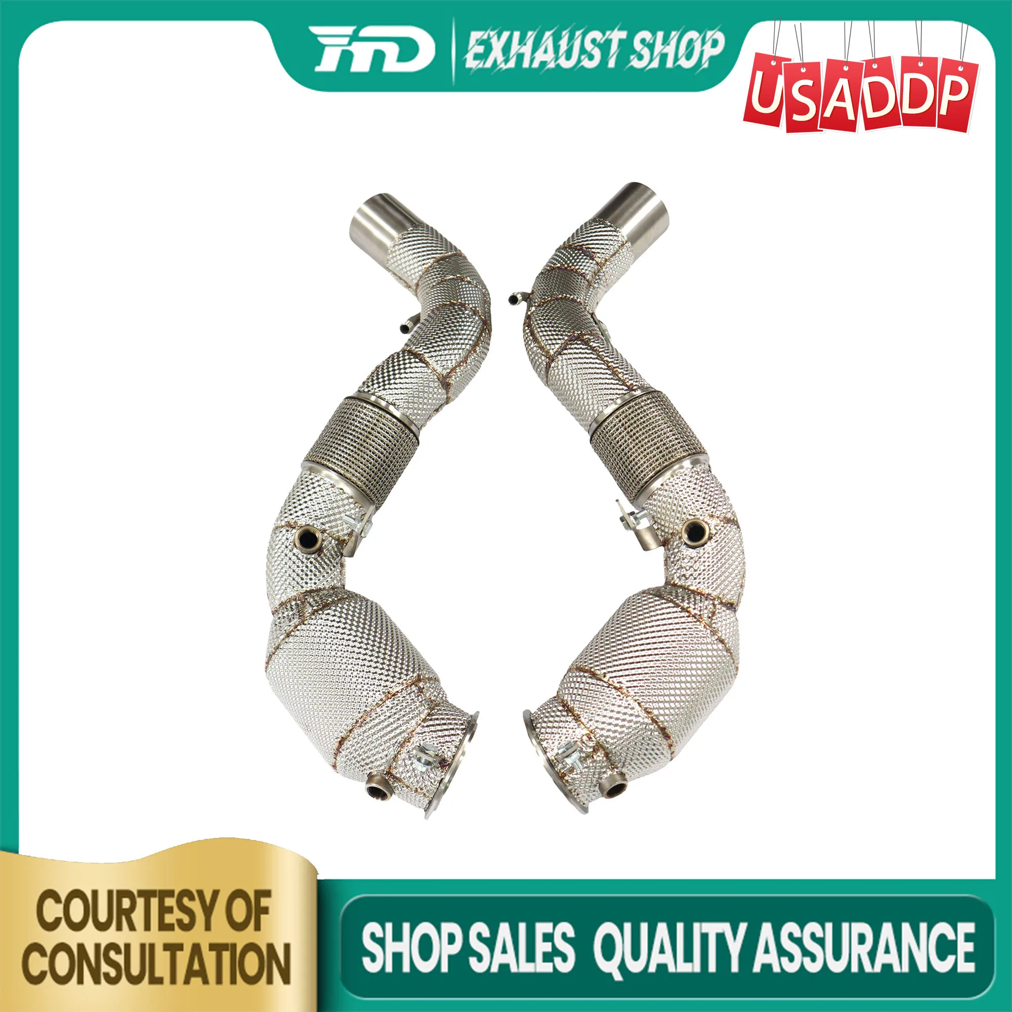 

for BMW X7 M50i Downpipe G07 4.4T Exhaust with Heat shield High flow performance Long service life SS304 HMD