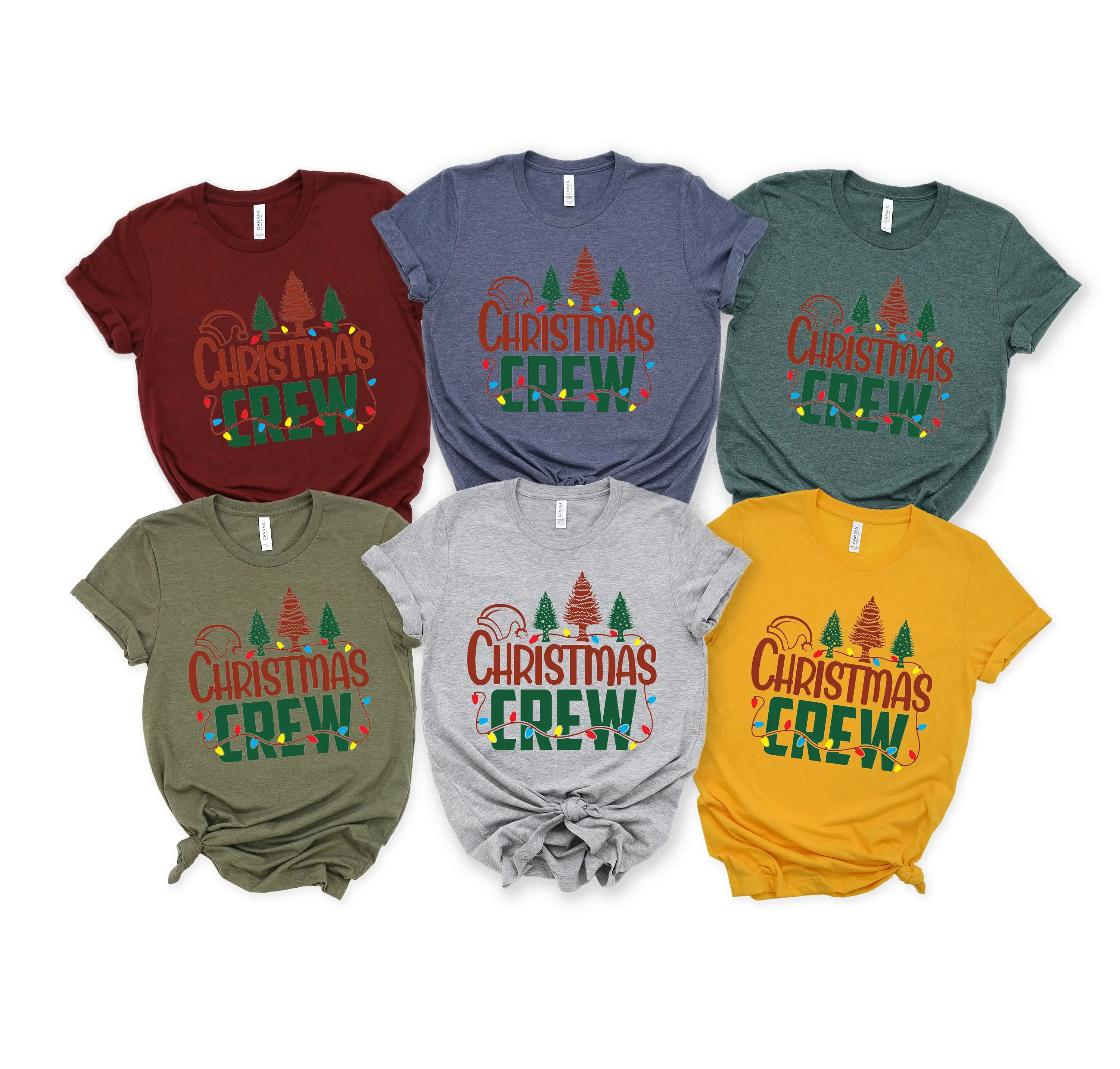 Christmas Crew T Shirt Chirstmas New Year Family Matching vacation tees