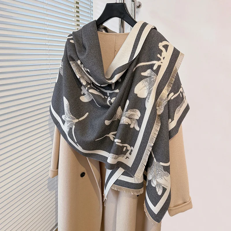 Magnolia imitation cashmere feel autumn and winter thick Paisley muffler shawl neckerchief muffle