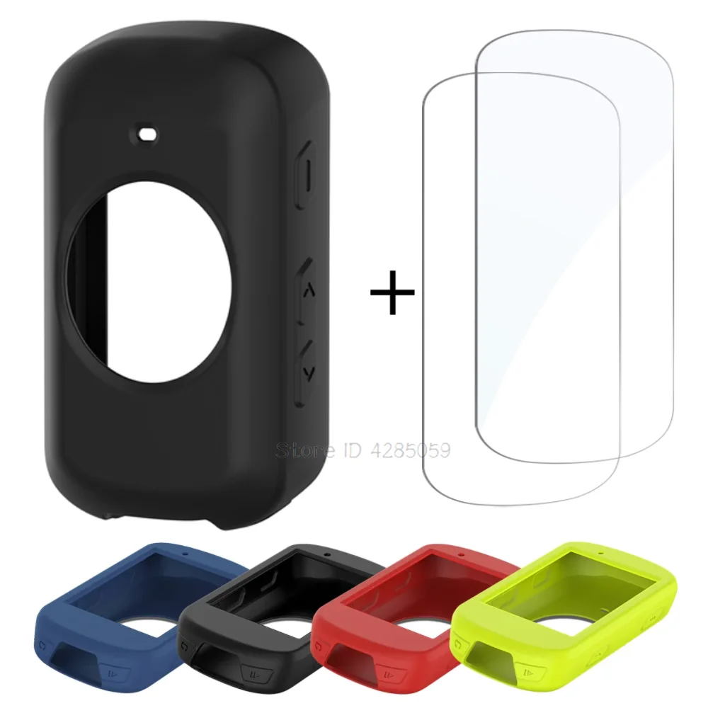 Custodia in silicone TPU + 2 pezzi in vetro temperato per Garmin Edge 530 830 1040 130 Plus Accessori per protezione schermo cronometro GPS