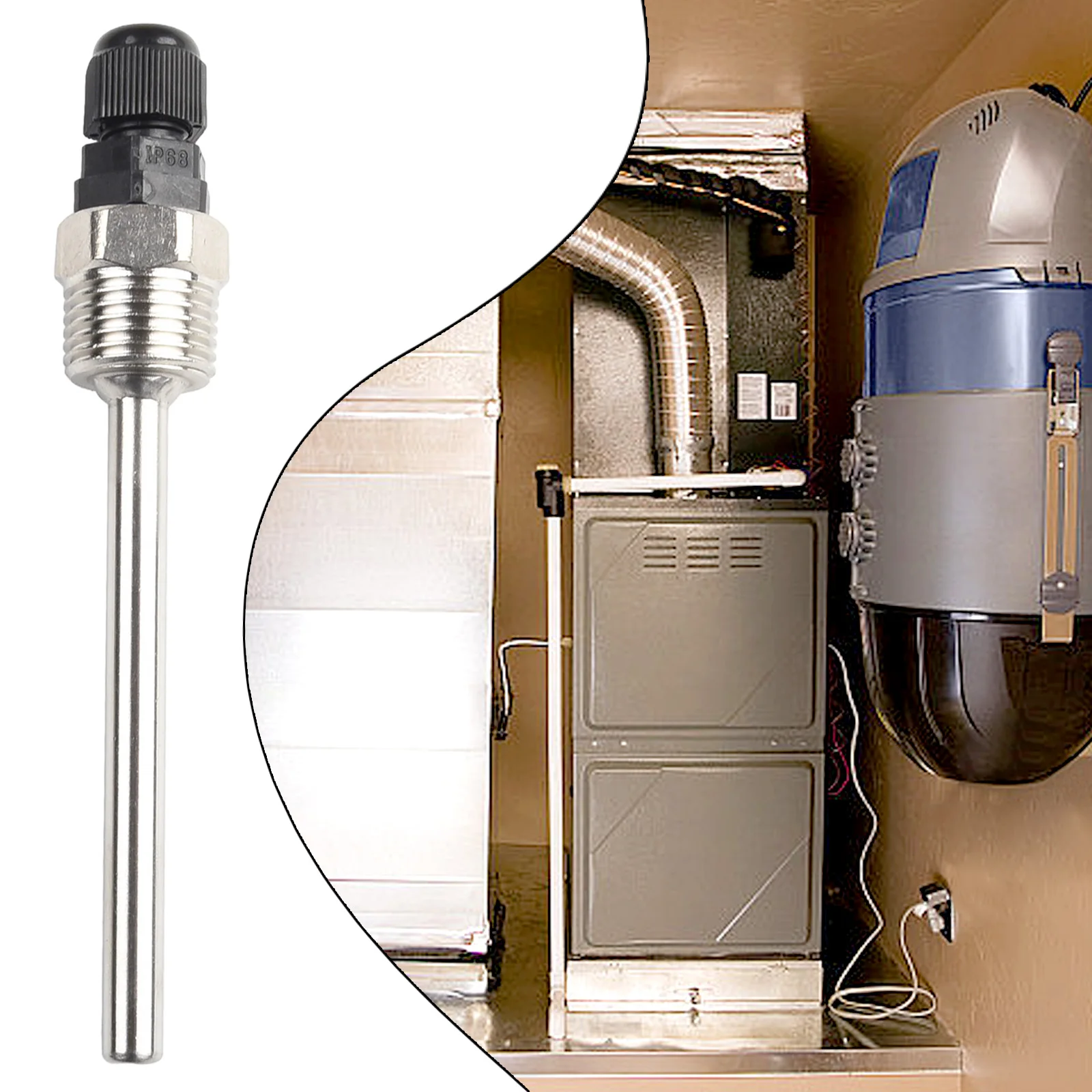 30-200mm Thermowell 침수 슬리브 포켓 304 스테인레스 스틸 1/2 G 스레드 온도 센서 용 방수