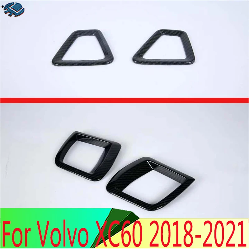 

For Volvo XC60 2018-2021 Carbon Fiber Style Air Vent Outlet Cover Dashboard Trim Bezel Frame Molding Garnish