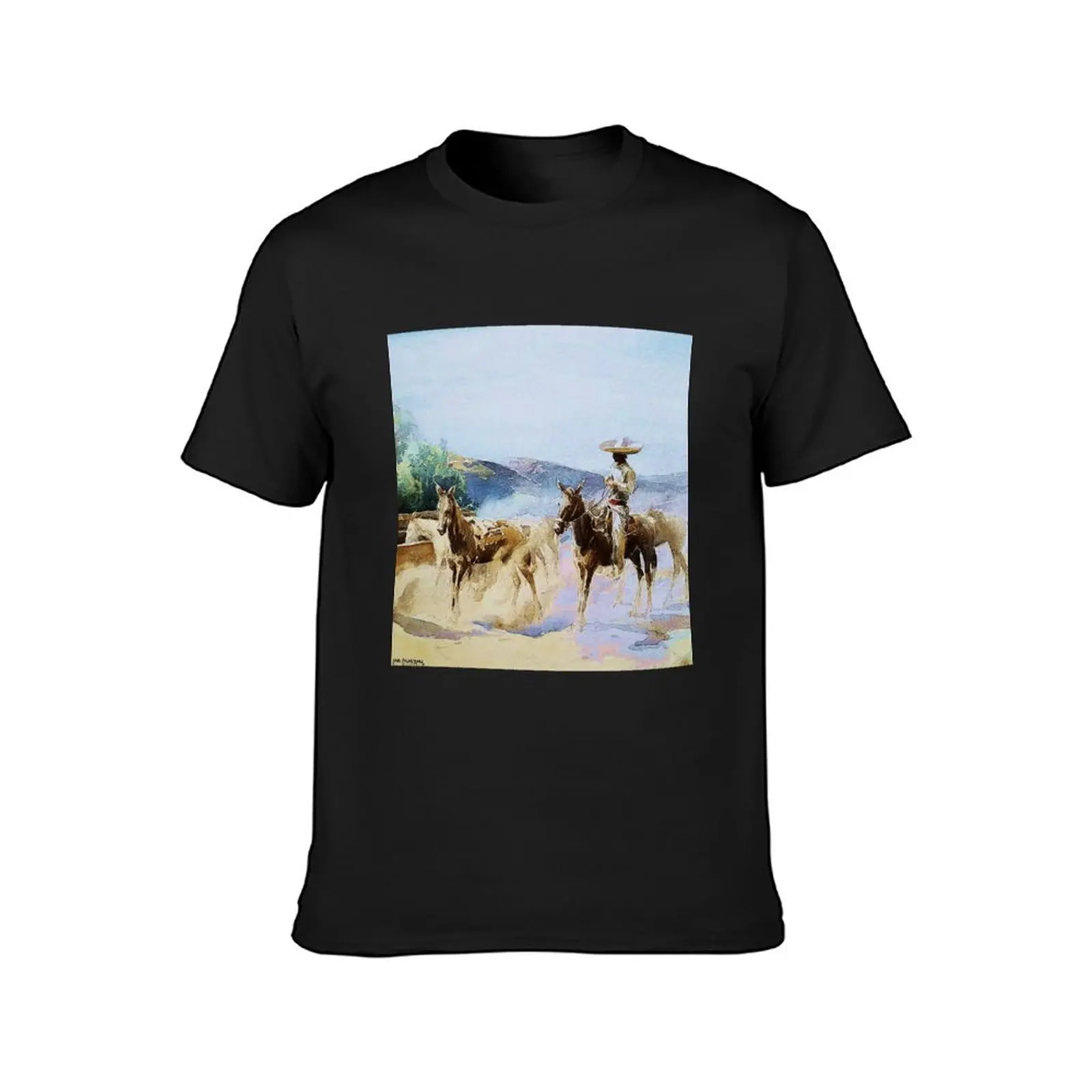 “Horses and Riders” by Carl Oscar Borg T-Shirt animal prinfor boys quick drying mens plain t shirts