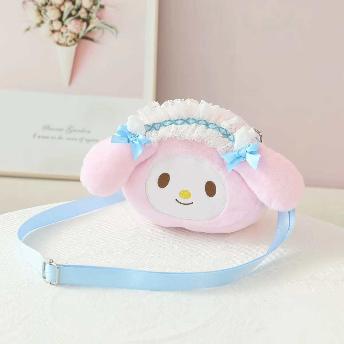 Sanurgente Cartoon Anime Hello Kitty My Melody Cosmetic Bag, Coin Purse, Cute Kuromi Cinnamoroll, Plush Bag, Gifts for Girl