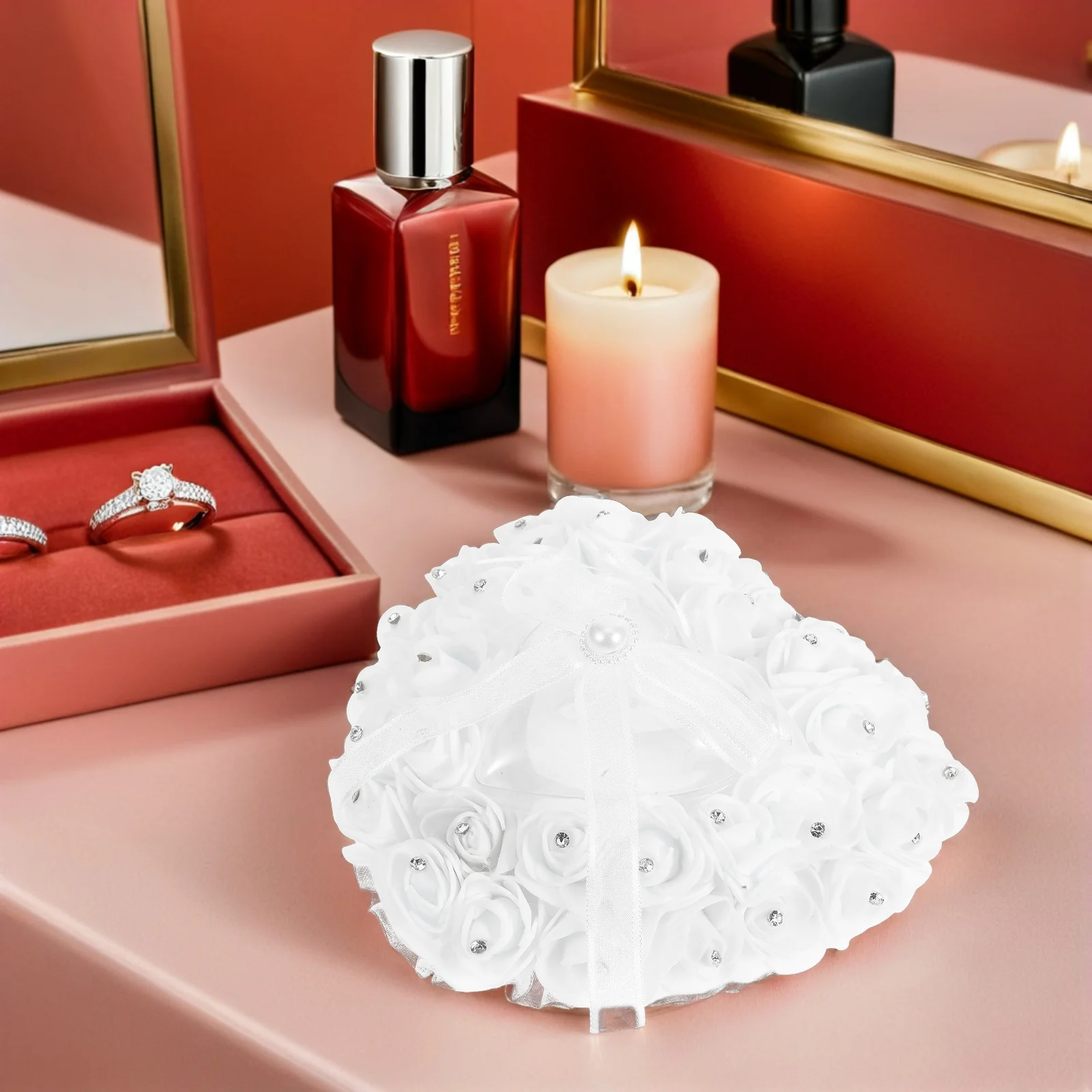 

Wedding Jewelry Display Box Mini Case Heart Holder Travel Ring Engagement Plastic Small Treasure Chest Bride