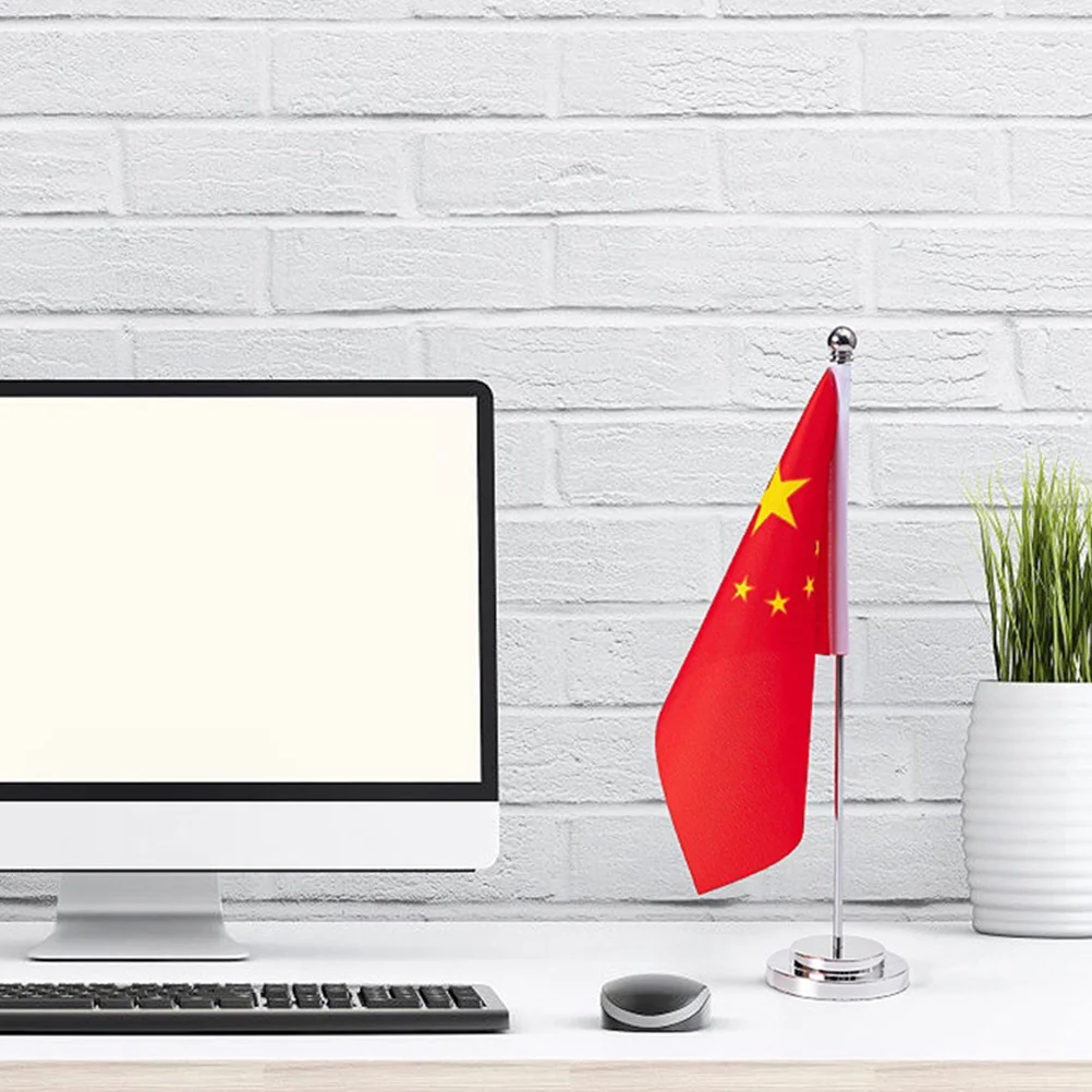 

2Sets Desktop Decoration Banner Multi Functional Chinese Table Flag Reliable Polyester Material for Home Office Commercial Use