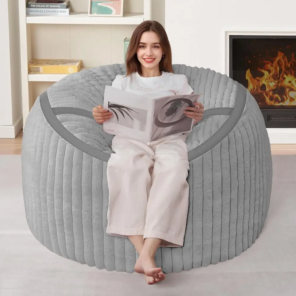 

Bean Bag Chair 3T Big Bean Bag Chairs or Adults with Memory oam illed,3'Beag Chair with Sot aux ur Cover,Comy Bean Bag Soa or Cl