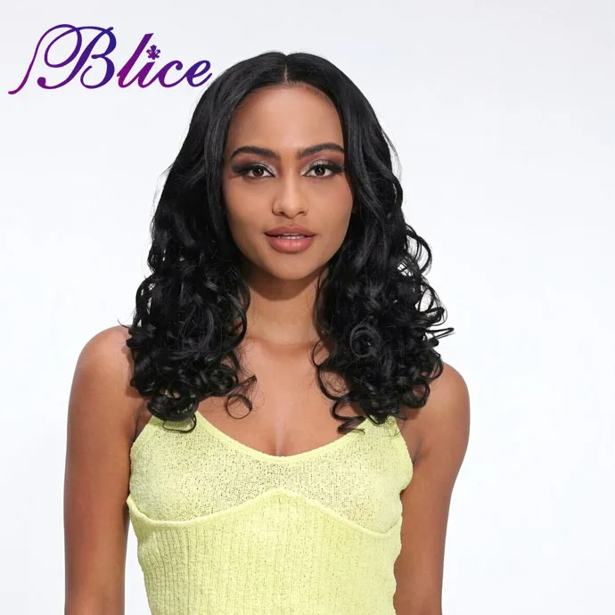 Blice Synthetic Wig Middle Part Curly Women Wig With Natural Hair Line 20 Inch Long Hair Extensions Machine Made Wigs