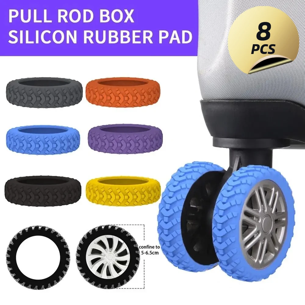 8PCS Thickened Luggage Wheel Protection Cover, Soft and Quiet, Suitable for Accessories Such as Handcarts, Boxes, and Stools