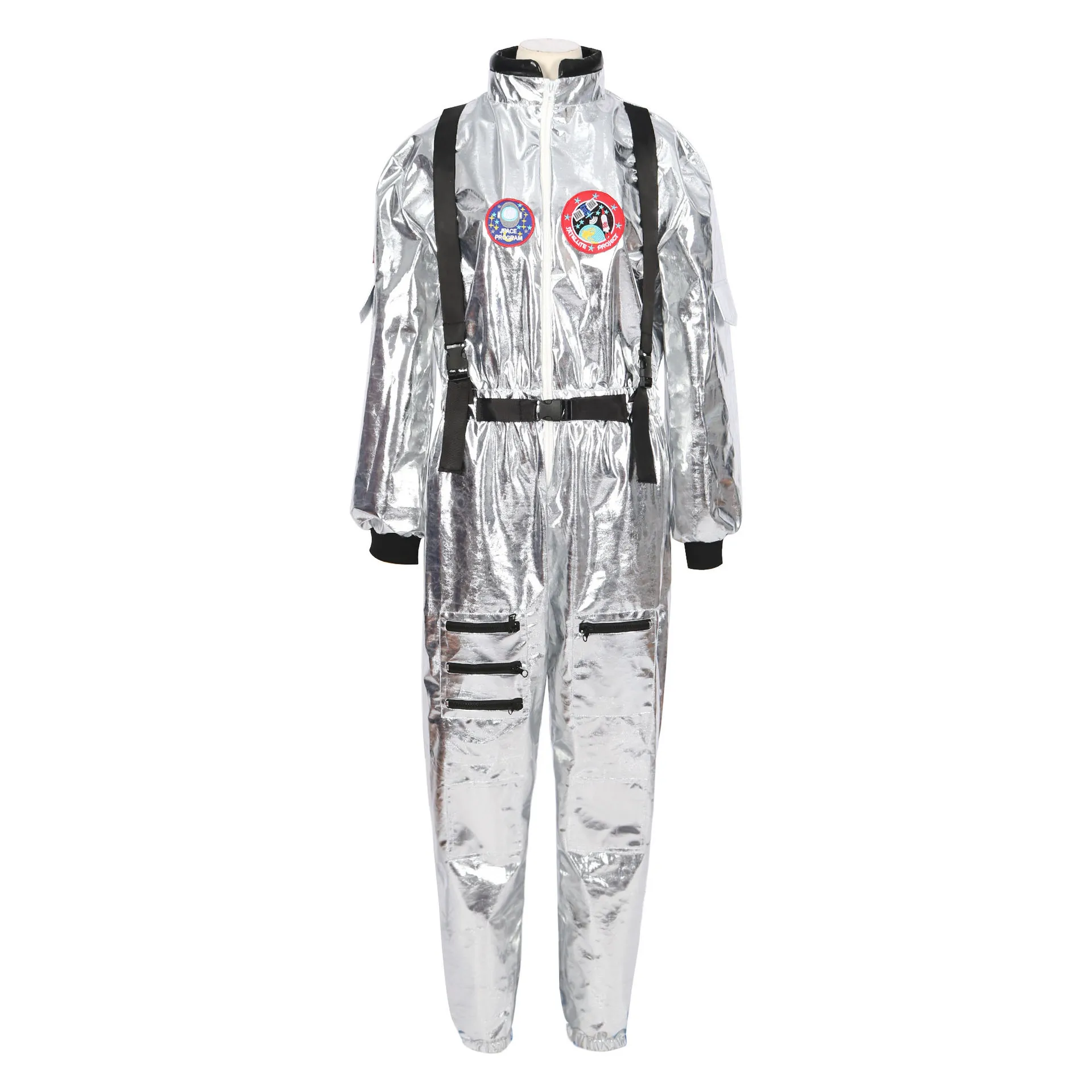 

Astronaut Costume Adult Silver Spaceman Costume Plus Size Women Space Suit Party Dress up Costume Astronaut Suit Adults White
