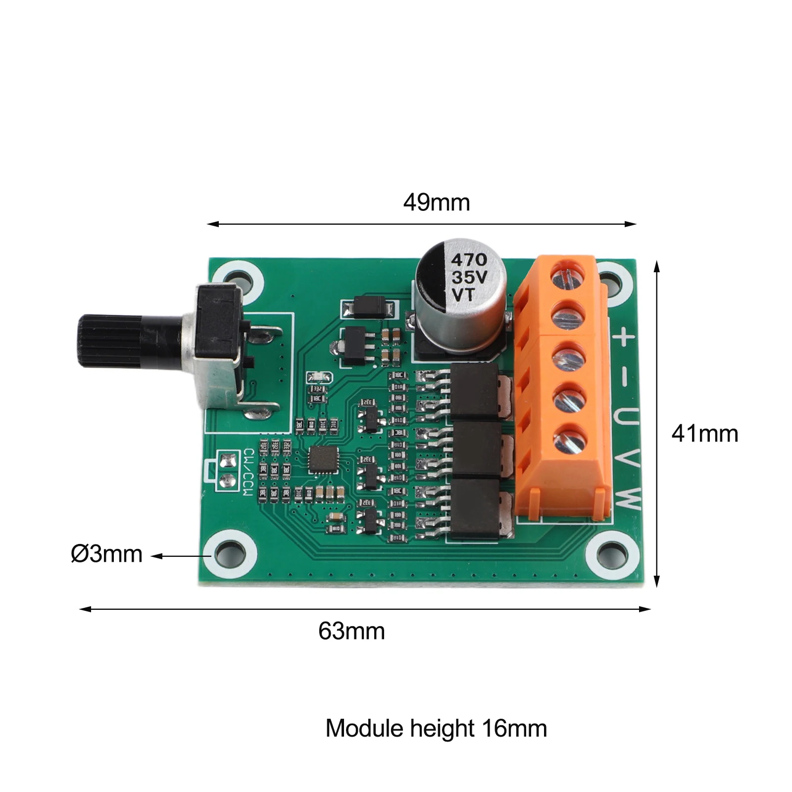 DC Brushless Motor Control Board for 6V 12V 24V Voltage Operating Range Suitable for CD Drive Fan Motor Governors
