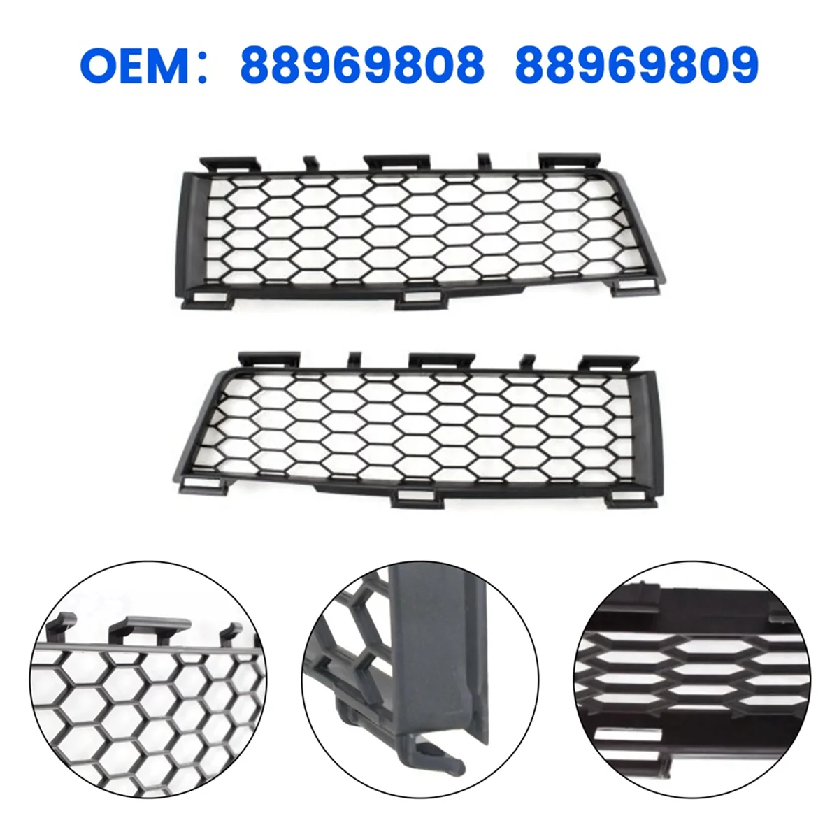 1 Paar Auto Lh & Rh Bumpergrille Voor Pontiac Vibe 2003-2004 88969808, 88969809