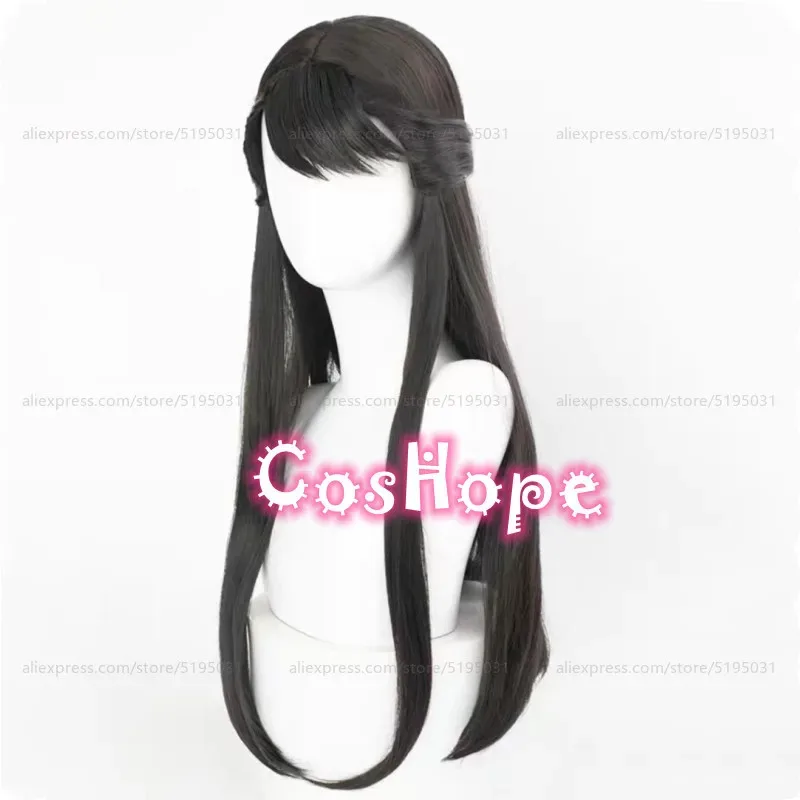 كاندي 2025 العتيقة تشى Shiyi 80 سنتيمتر طويل مستقيم أسود أنيمي شعر مستعار تأثيري مقاومة للحرارة بيروكات صناعية #3