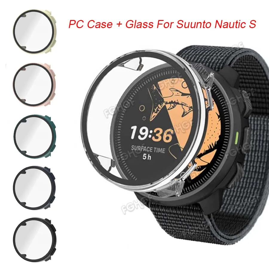 Tempered Glass+Case For Suunto Nautic S All-around Protective Cover Shell Bumper For SUUNTO Nautic S Screen Protector Accessorie