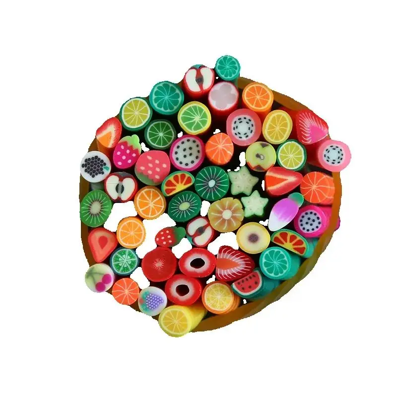 50pcs/pack Manicure Fruit Canes Rods Polymer Clay Sticks toy DIY Decoration Stickers for nail art