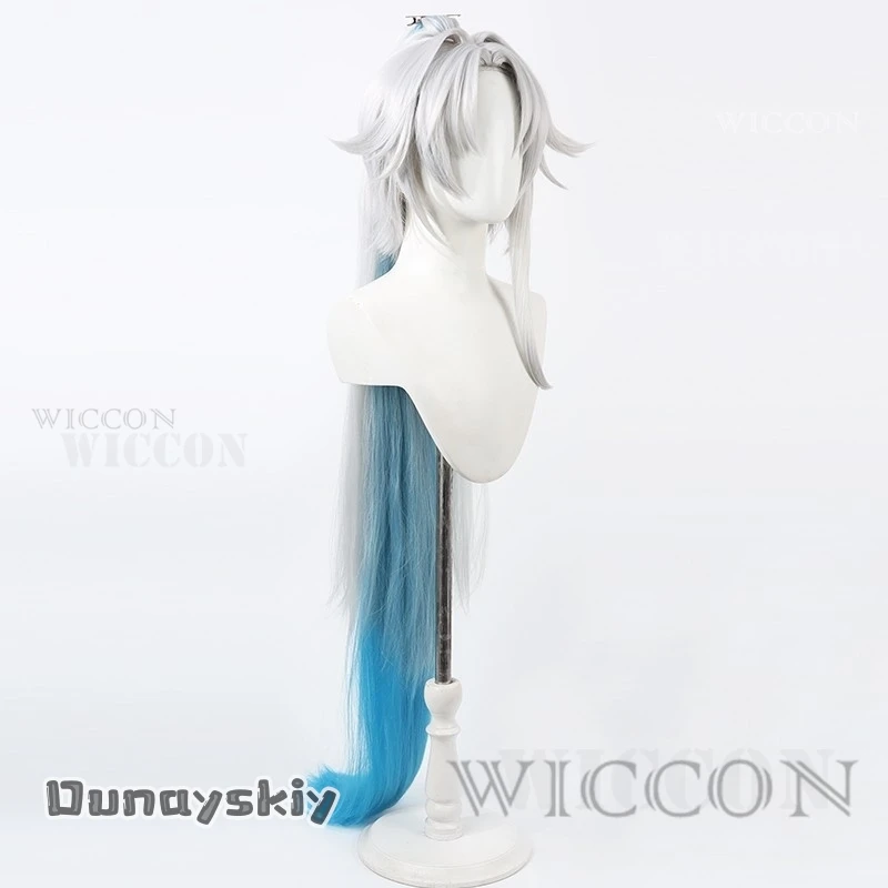 Honkai Star Rail Feixiao Cosplay Wig Gray Blue Long Hair The Xianzhou Yaoqing The Great General Halloween Party for Women Girls