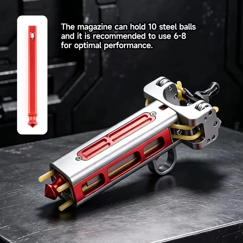 Outdoor Portable CNC Machining Aluminum Alloy Material Automatic Loading Rapid Fire Launch Toy Camping Hunting Tool