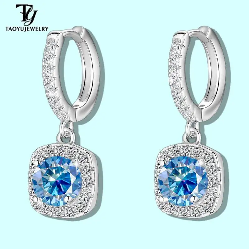 

Серьги-подвески TY с муассанитом круглой огранки 6,5 мм, золотые, цвет D, VVS1, свадебные украшения с сертификатом, модные дизайнерские серьги класса люкс