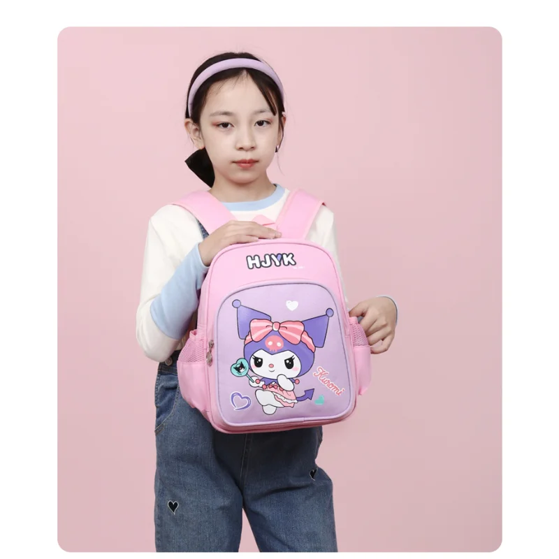 Sanrio Kulomi-mochila escolar pequeña con dibujos animados para niños y niñas, mochila ligera de tela Oxford de gran capacidad