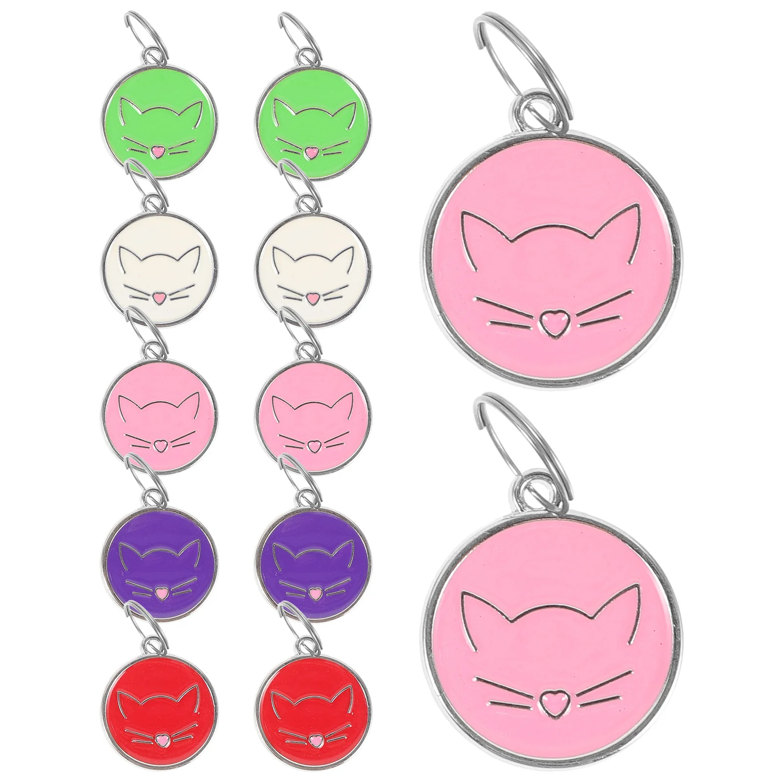 

12Pcs Cat Tags Stainless Steel Pet Id Tags Round Engraved Custom Name Collar Anti Lost Pendant Cat Tag Puppy Name Tag
