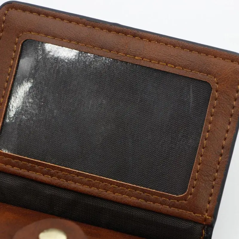 حامل بطاقة هوية الائتمان للرجال ، محفظة جلدية رفيعة مع جيب للعملات المعدنية ، مصمم العلامة التجارية ، محفظة أعمال بنية اللون ، أزياء رجالية #6